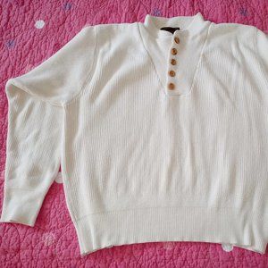 Eddie Bauer White Cotton Sweater